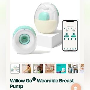 Willow Go Wearable Breast Pump - White and Mint plus replacements
